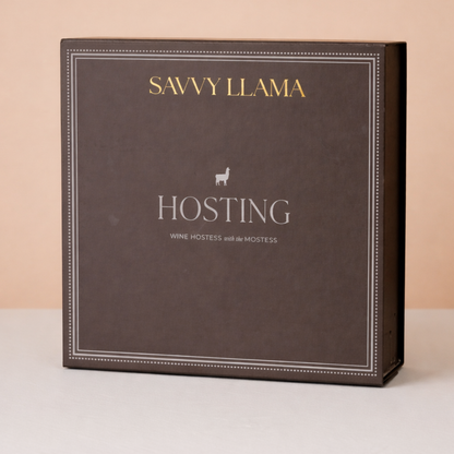 Kit No. 3 of the Savvy Llama Wine Confidence Program — the Hosting Kit, the guided wine tasting hosting ritual that transforms women into the Hostess with the Mostess of their wine group