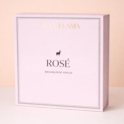 Savvy Llama Wine Confidence Program Rosé guided party kit, the fifth wine tasting experience in the guided wine membership for women who want to know every wine their friends love